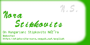 nora stipkovits business card